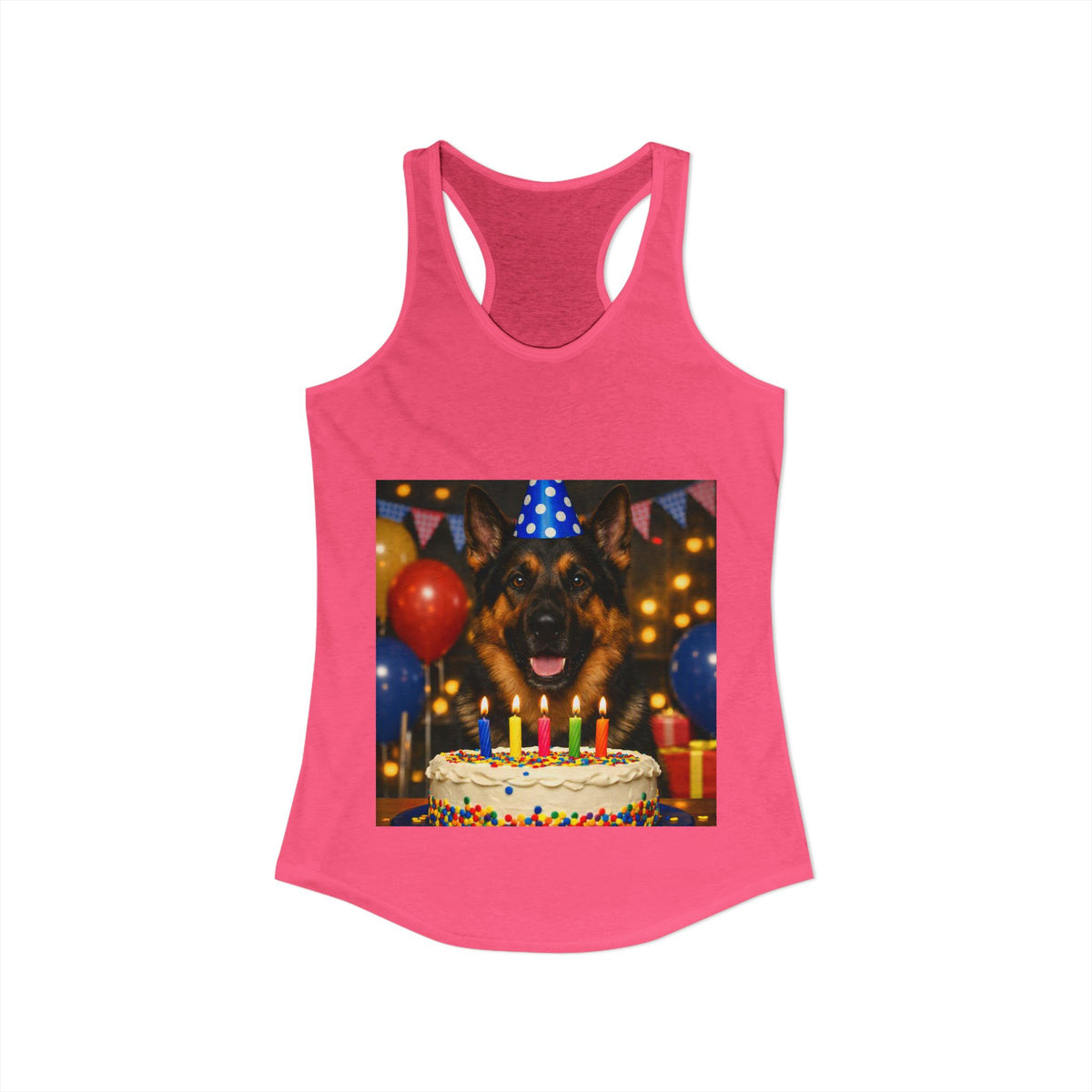 Birthday Buddy German Shepherd Women's Racerback Tank