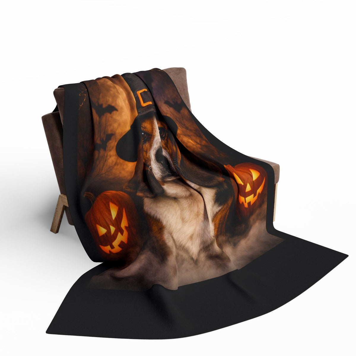 Witch Hat Pack Basset Arctic Fleece Blanket