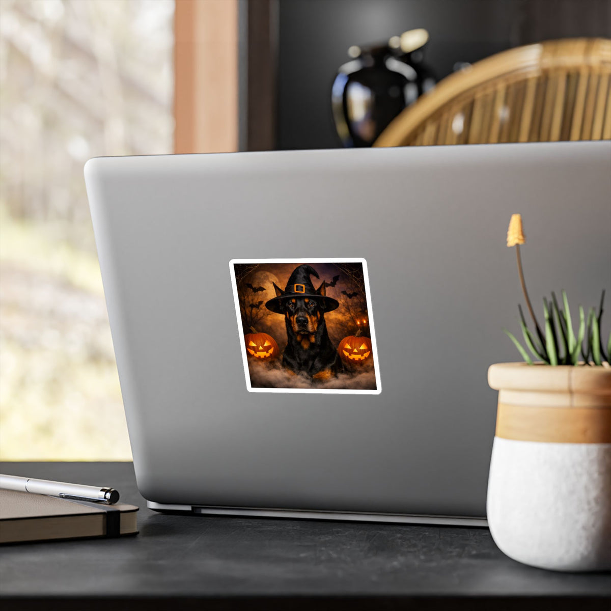 Witch Hat Pack Doberman Vinyl Decal