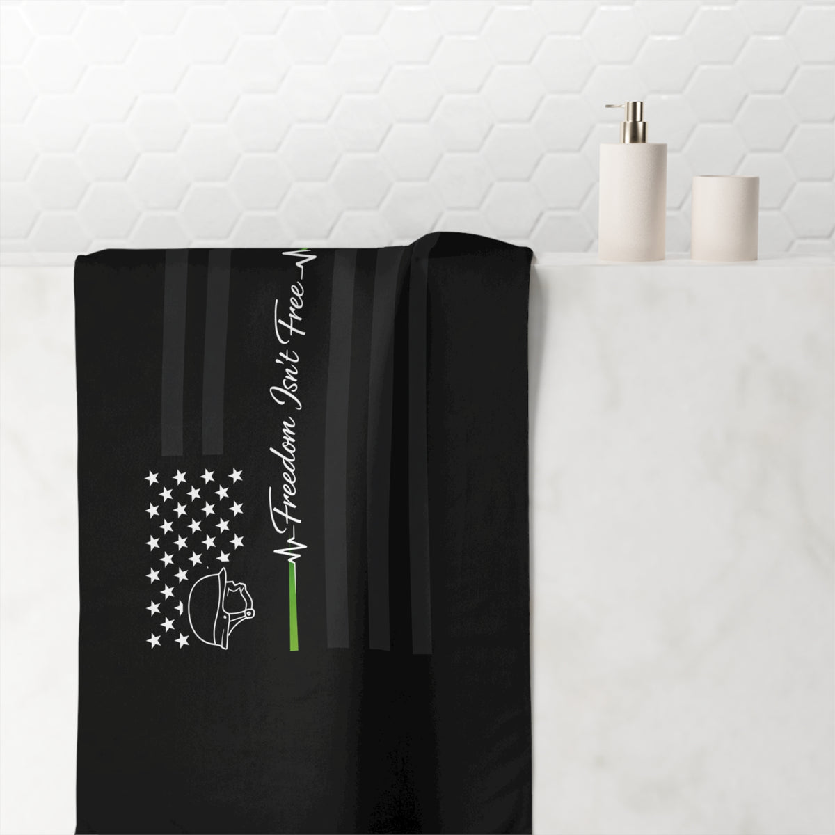 Thin Green Line Mink-Cotton Beach Towel
