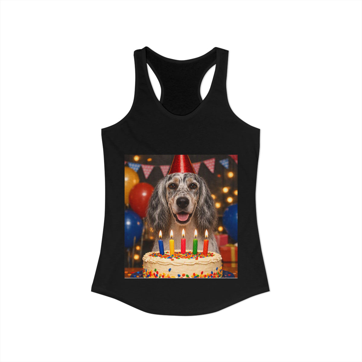 Birthday Buddy English Setter Women's Racerback Tank
