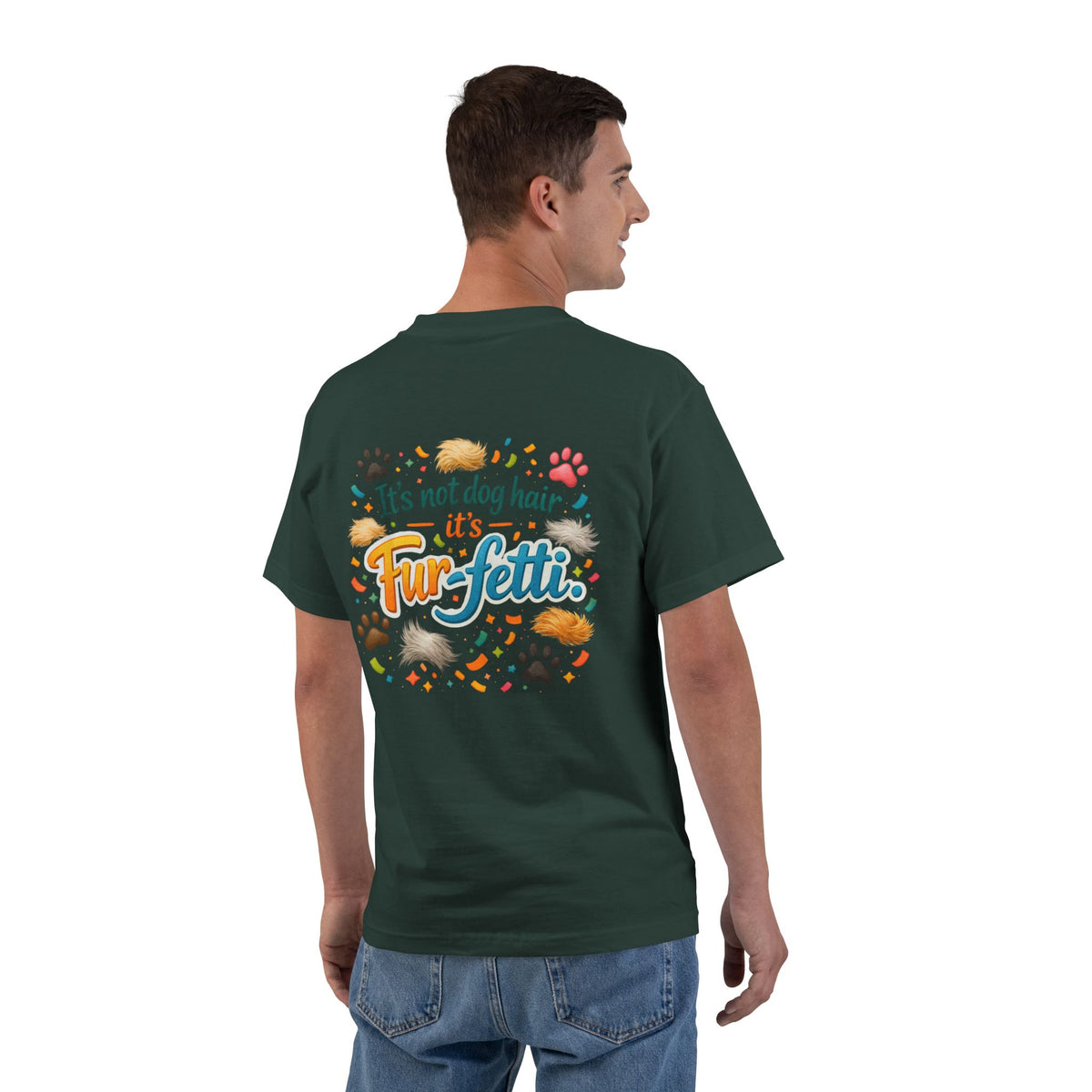 Fur-Fetti Dog Men's Short-Sleeve Crewneck Tee