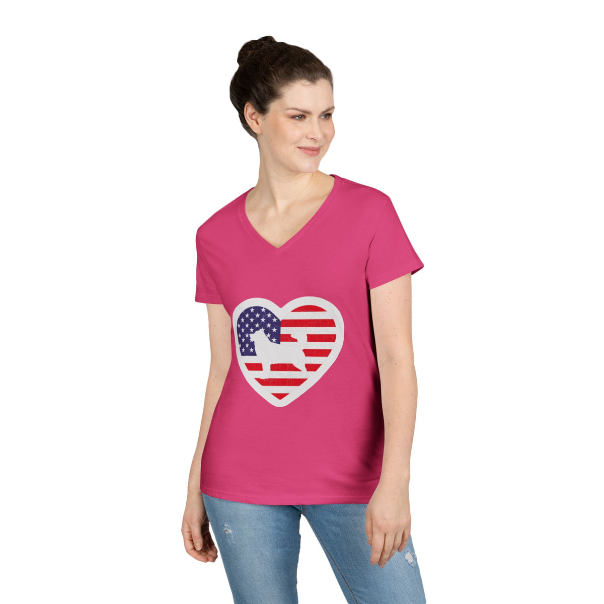 Malamute Flag Women's V-Neck Tee