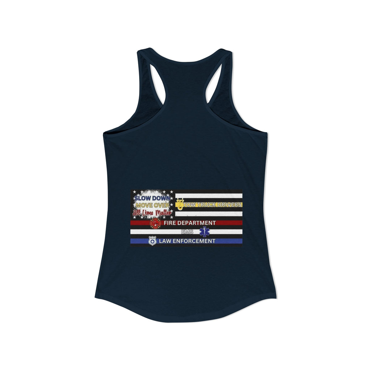 Slow Down Move Over Flag Women's Racerback Tank