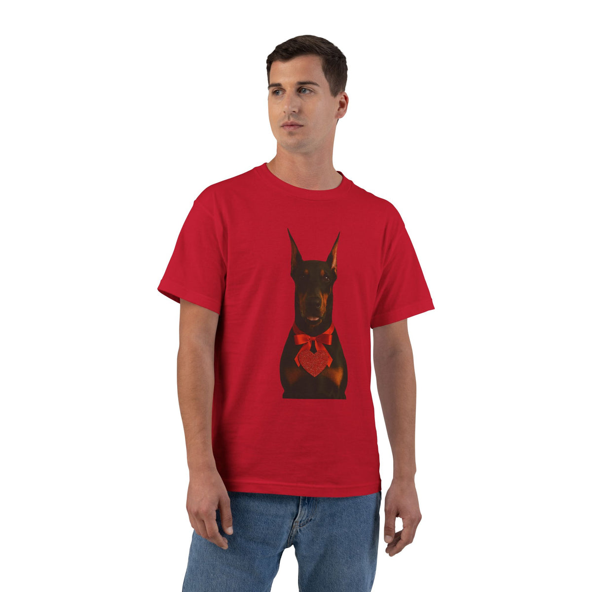 Cupid's Companion Doberman Men's Short-Sleeve Crewneck Tee