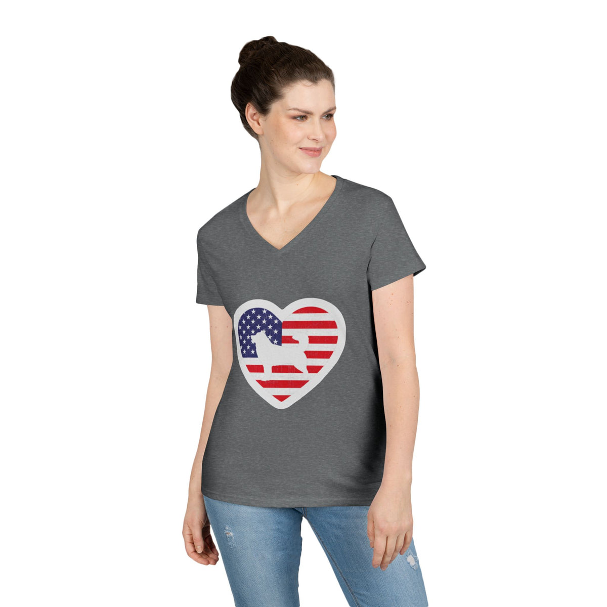 Malamute Flag Women's V-Neck Tee