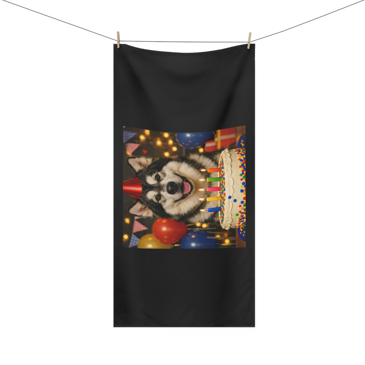 Birthday Buddy Malamute Mink-Cotton Beach Towel