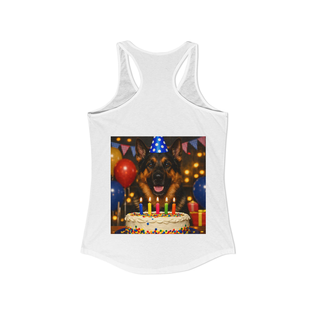 Birthday Buddy German Shepherd Women's Racerback Tank