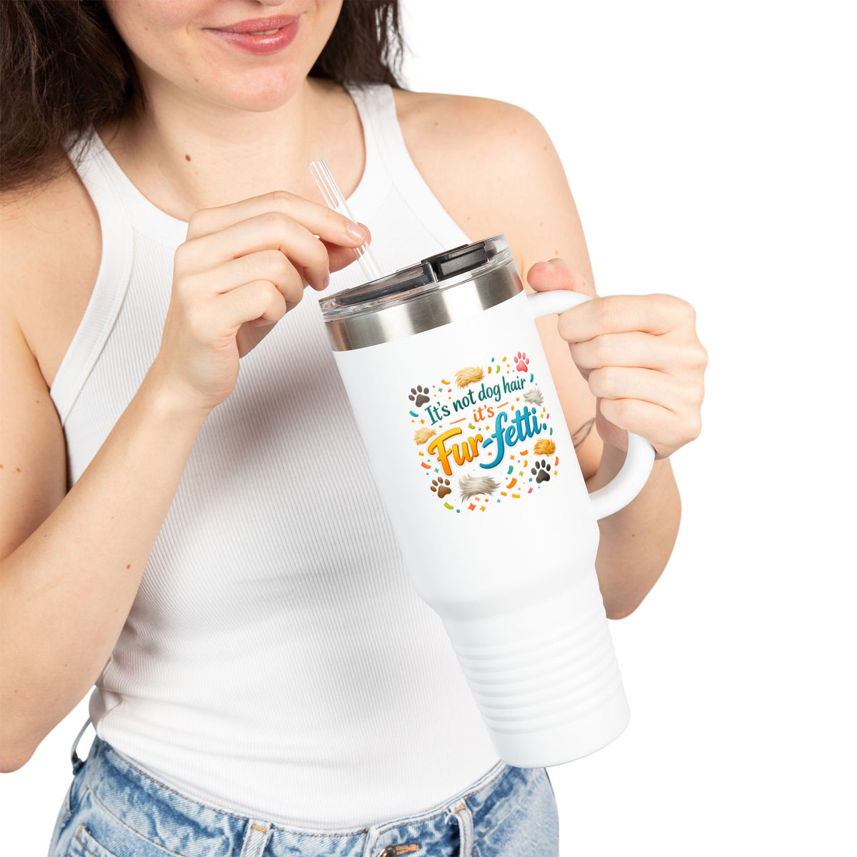 Fur-Fetti Dog Insulated Travel Mug