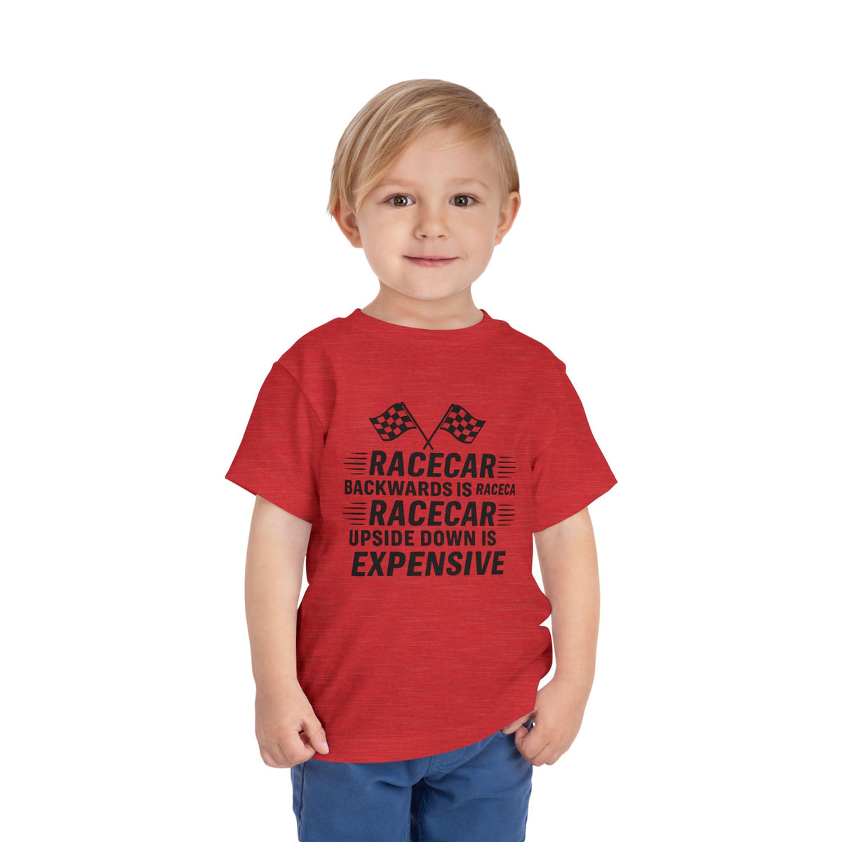 Racecar Backwards Toddler Unisex Short Sleeve Crewneck Tee