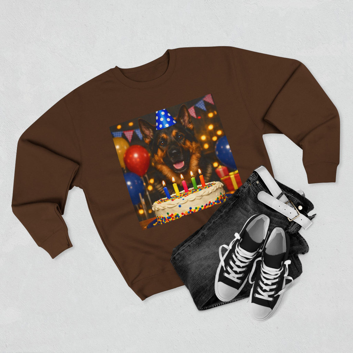 Birthday Buddy German Shepherd Unisex Crewneck Sweatshirt