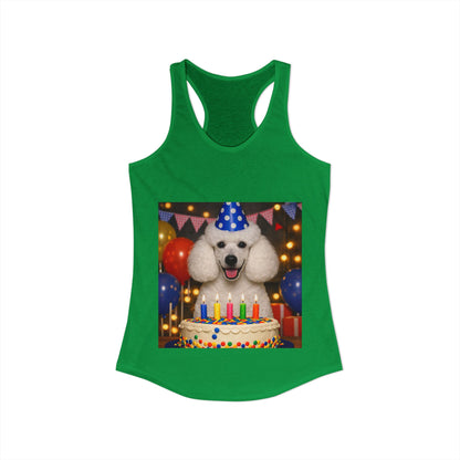 Birthday Buddy Poodle Women's Racerback Tank