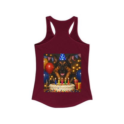 Birthday Buddy German Shepherd Women's Racerback Tank