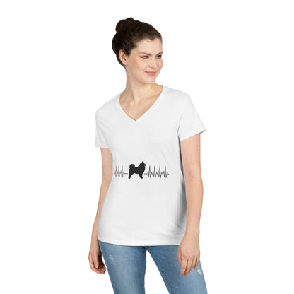 My Heart Beats For Samoyeds Women's V-Neck Tee
