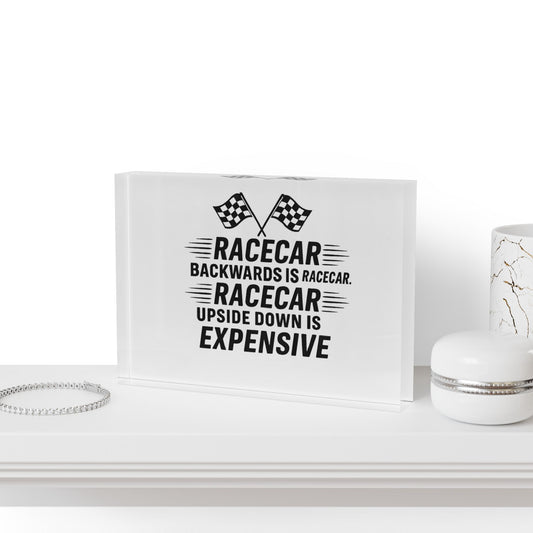 Racecar Backwards Acrylic Photo Block