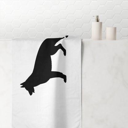 German Shepherd Silhouette Mink-Cotton  Beach Towel