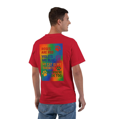 Roses Are Red Cat Men's Short-Sleeve Crewneck Tee