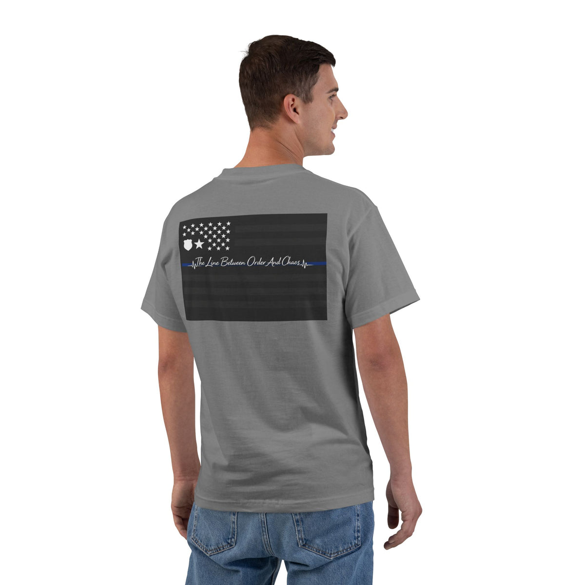 Thin Blue Line Men's Short-Sleeve Crewneck Tee