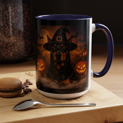 Witch Hat Pack Doberman 2-Tone Coffee Mug