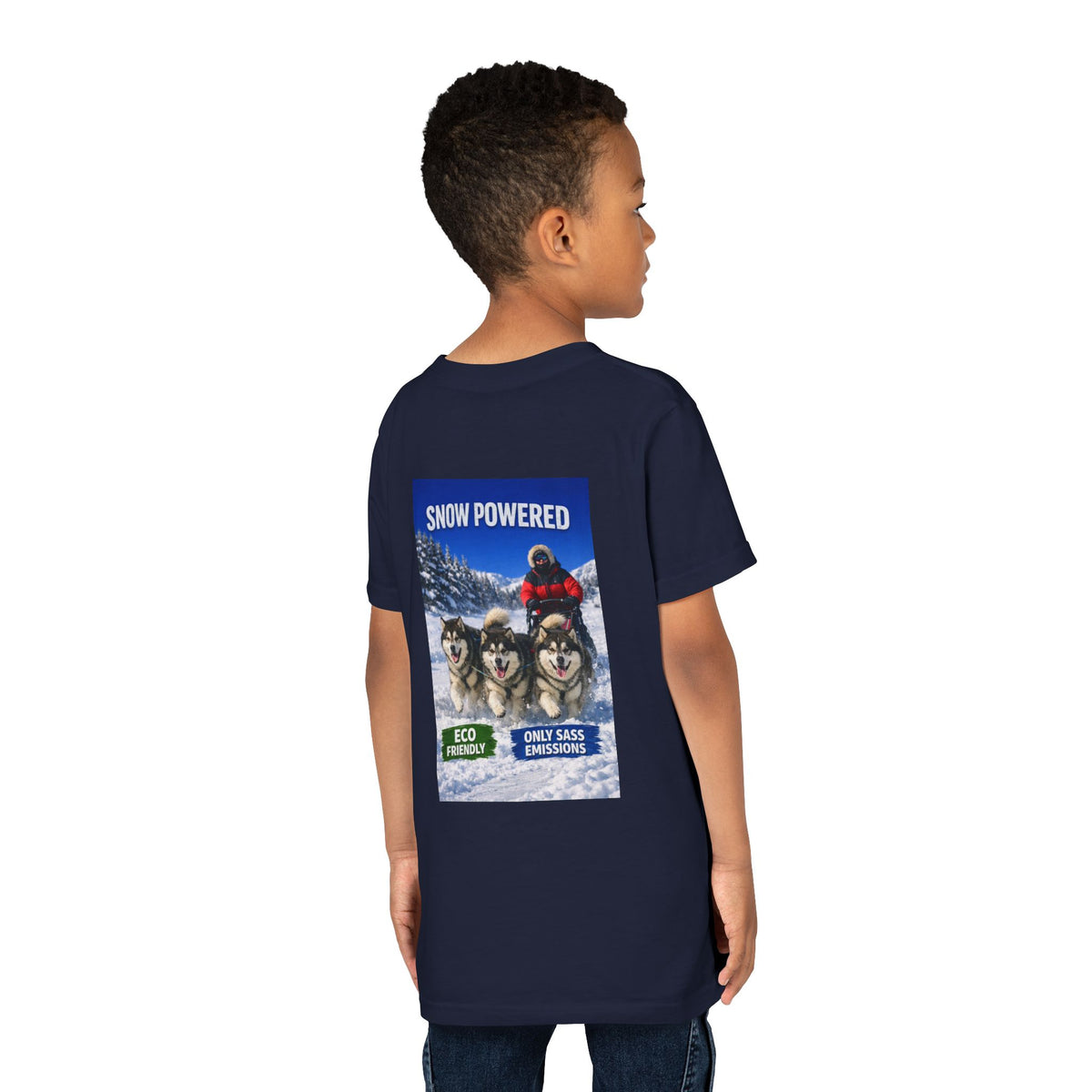 Snow Powered Youth Unisex Short Sleeve Crewneck Tee