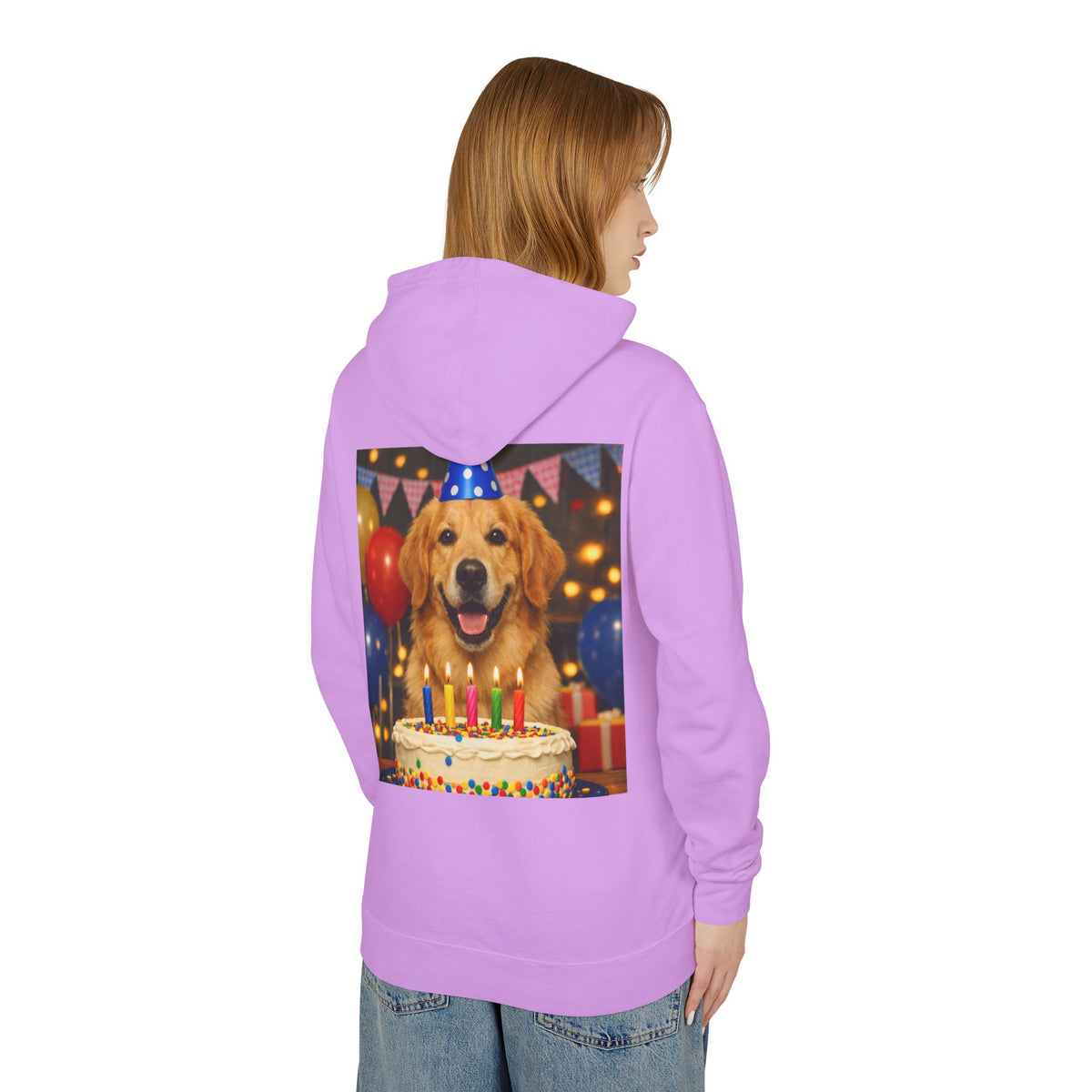 Birthday Buddy Golden Unisex Lightweight Hoodie