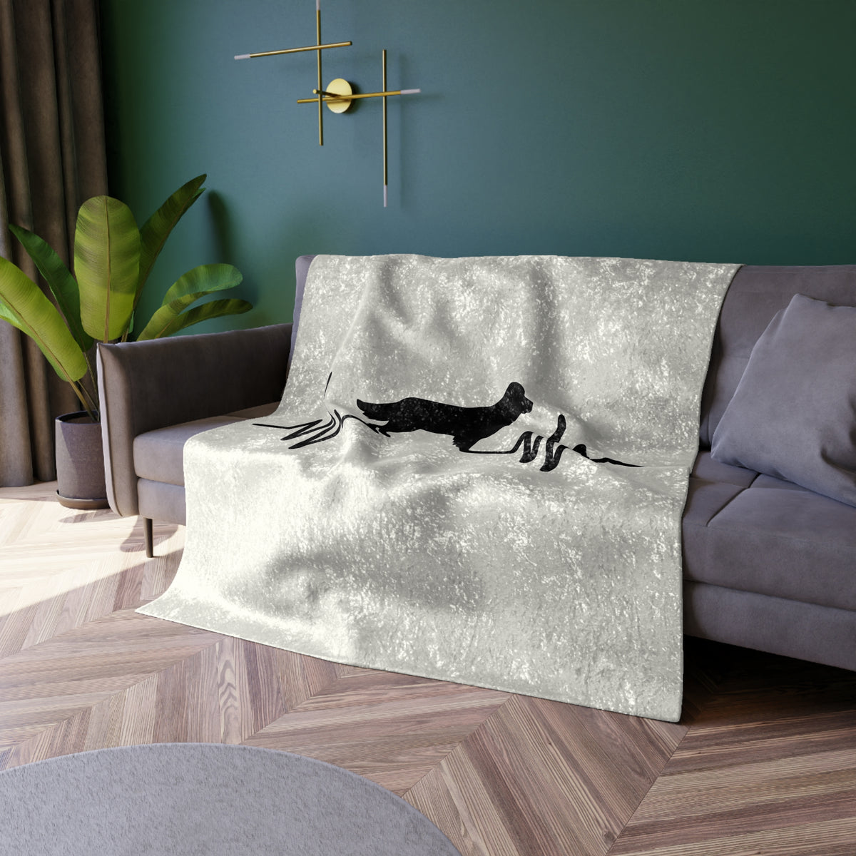 My Heart Beats For Goldens Crushed Velvet Blanket
