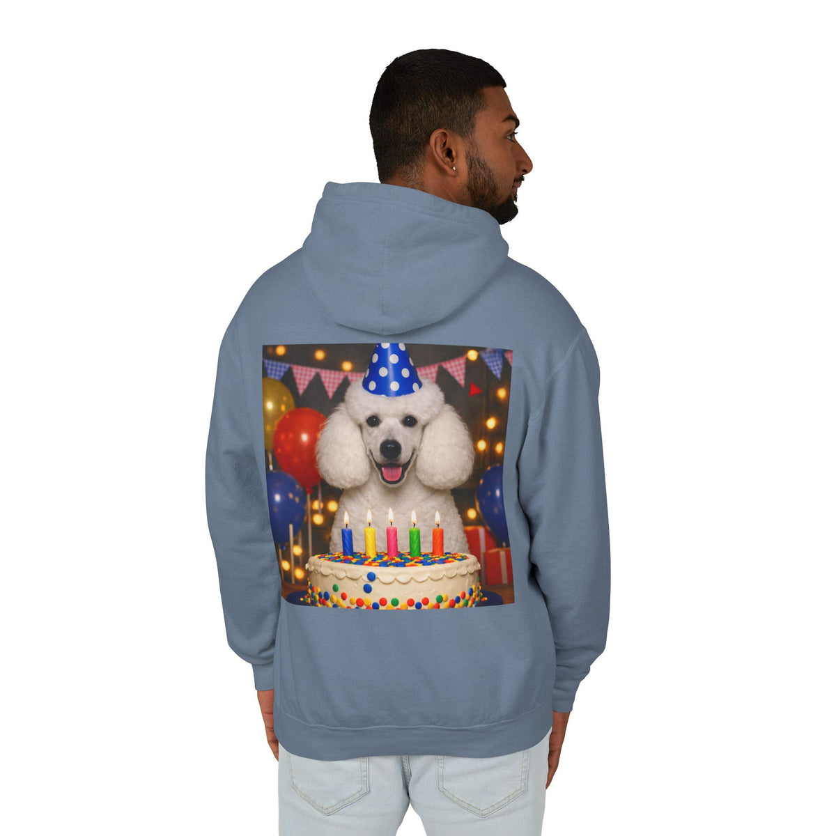 Birthday Buddy Poodle Unisex Lightweight Hoodie