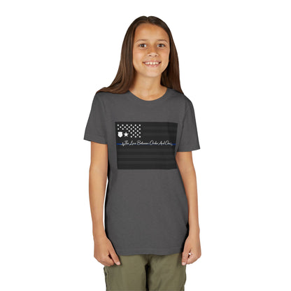 Thin Blue Line Youth Unisex Short Sleeve Crewneck Tee