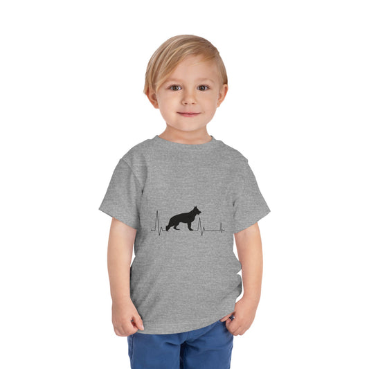 My Heart Beats For German Shepherds Toddler Unisex Short Sleeve Crewneck Tee