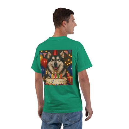 Birthday Buddy Malamute Men's Short-Sleeve Crewneck Tee