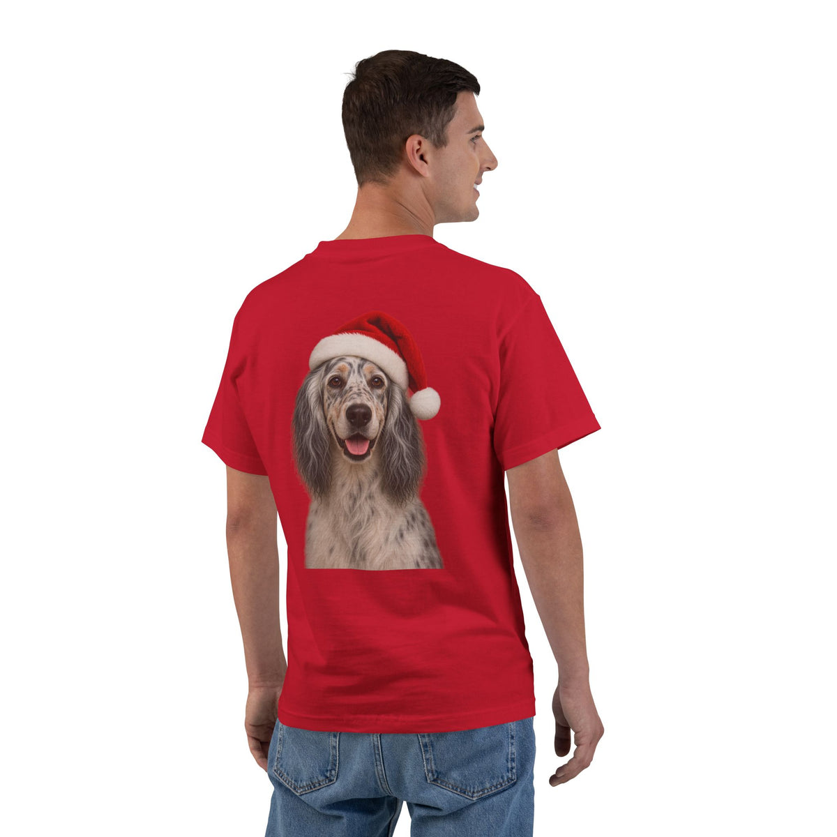 Santa Paws English Setter Men's Short-Sleeve Crewneck Tee