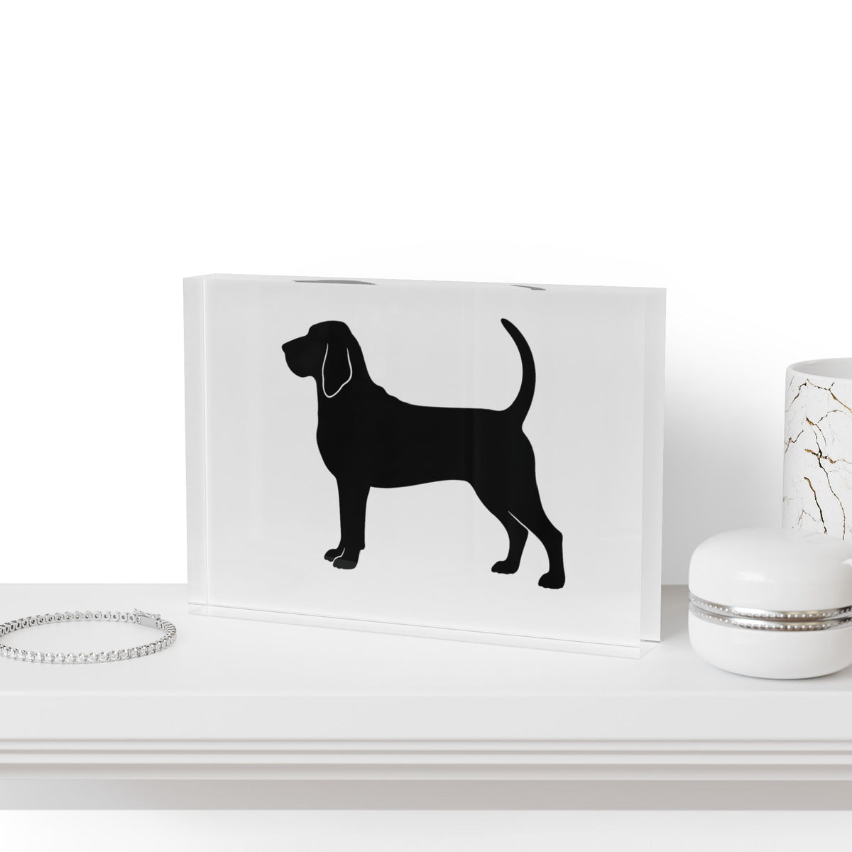 Bloodhound Silhouette Acrylic Photo Block