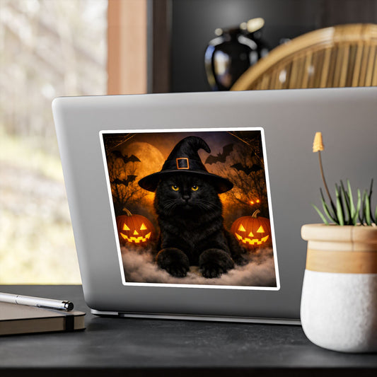 Witch Hat Pack Cat Vinyl Decal