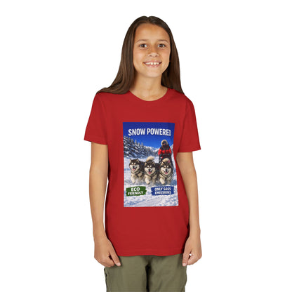 Snow Powered Youth Unisex Short Sleeve Crewneck Tee