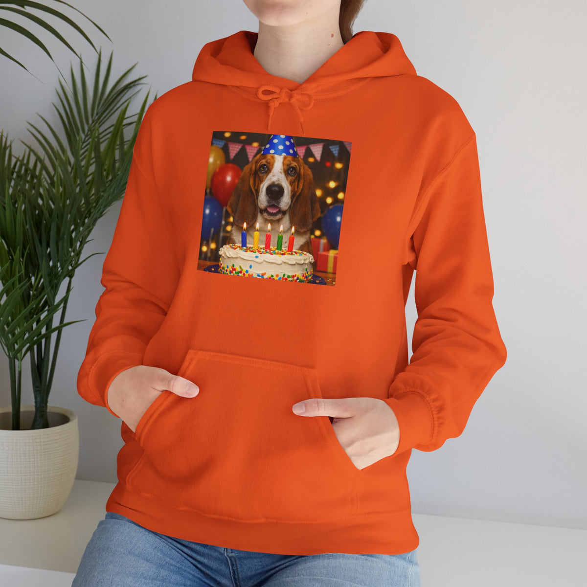 Birthday Buddy Basset Unisex Hoodie