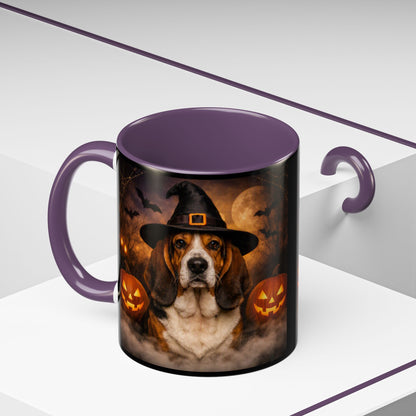 Witch Hat Pack Basset 2-Tone Coffee Mug
