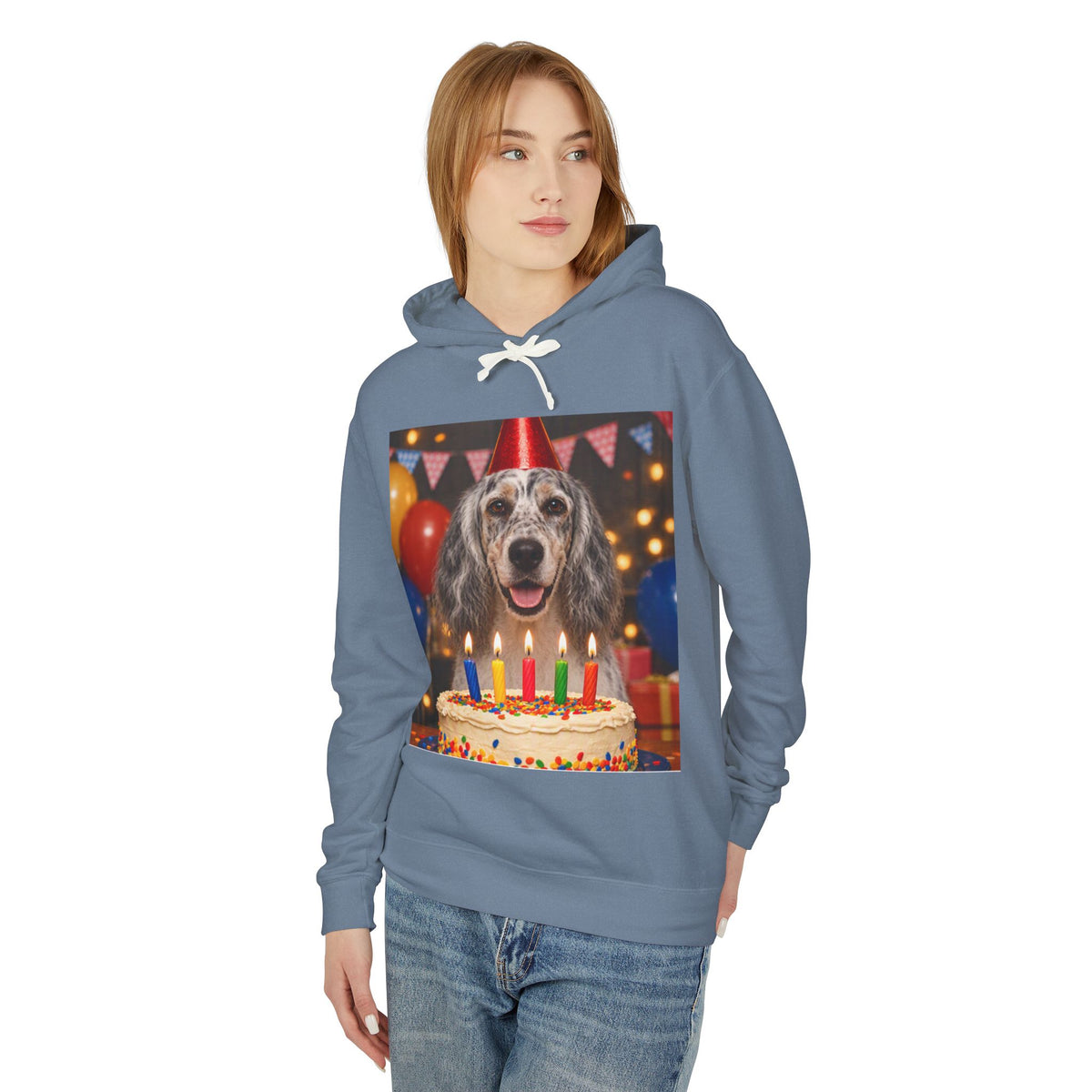 Birthday Buddy English Setter Unisex Lightweight Hoodie