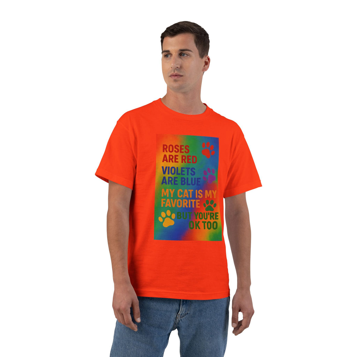 Roses Are Red Cat Men's Short-Sleeve Crewneck Tee