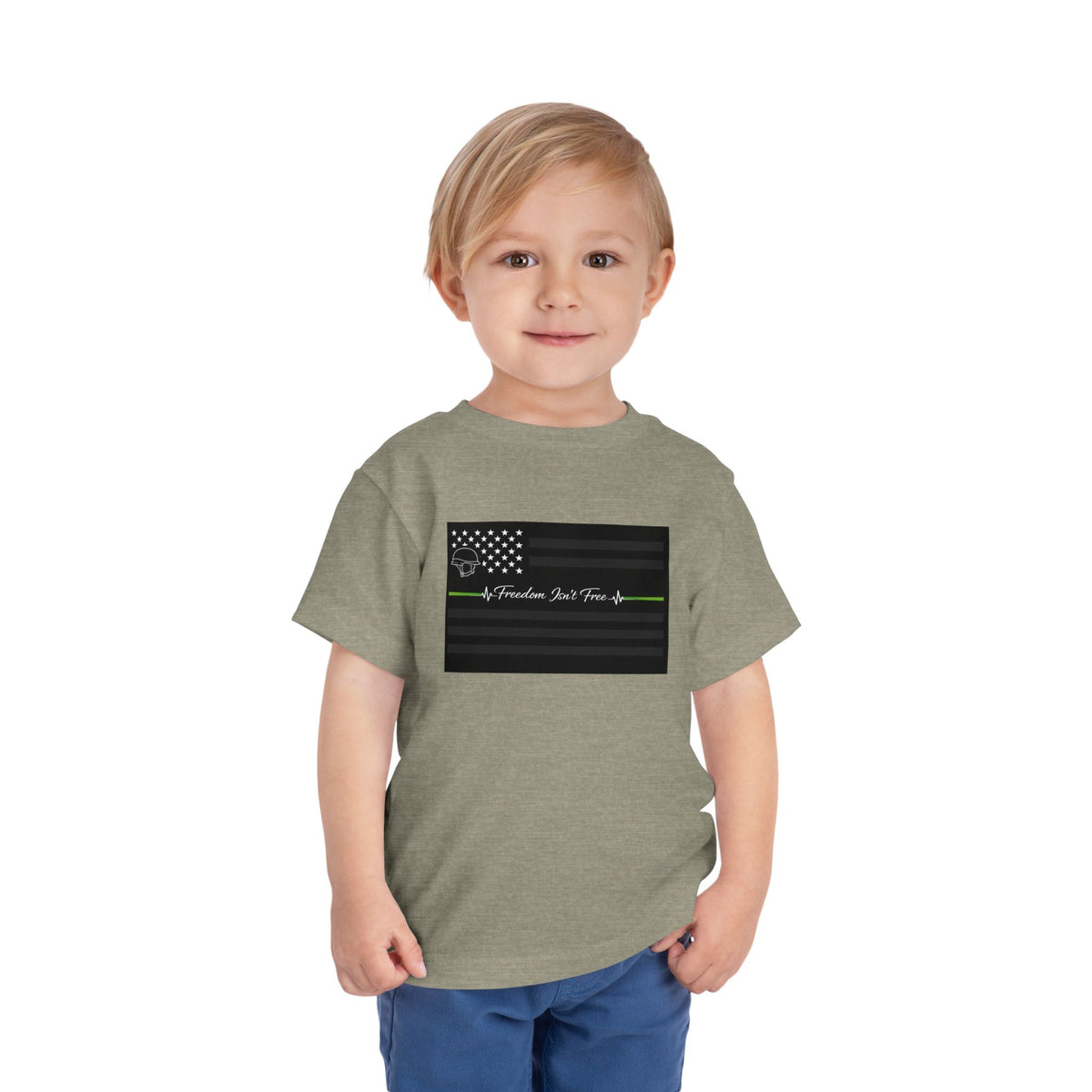 Thin Green Line Toddler Unisex Short Sleeve Crewneck Tee