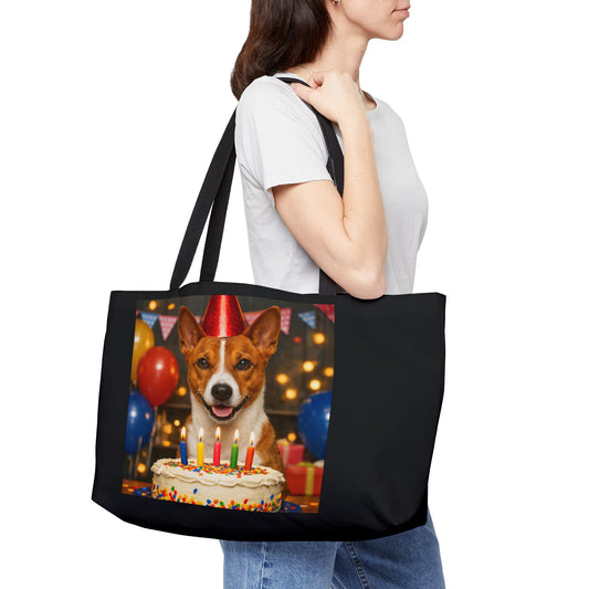 Birthday Buddy Basenji Weekender Tote Bag