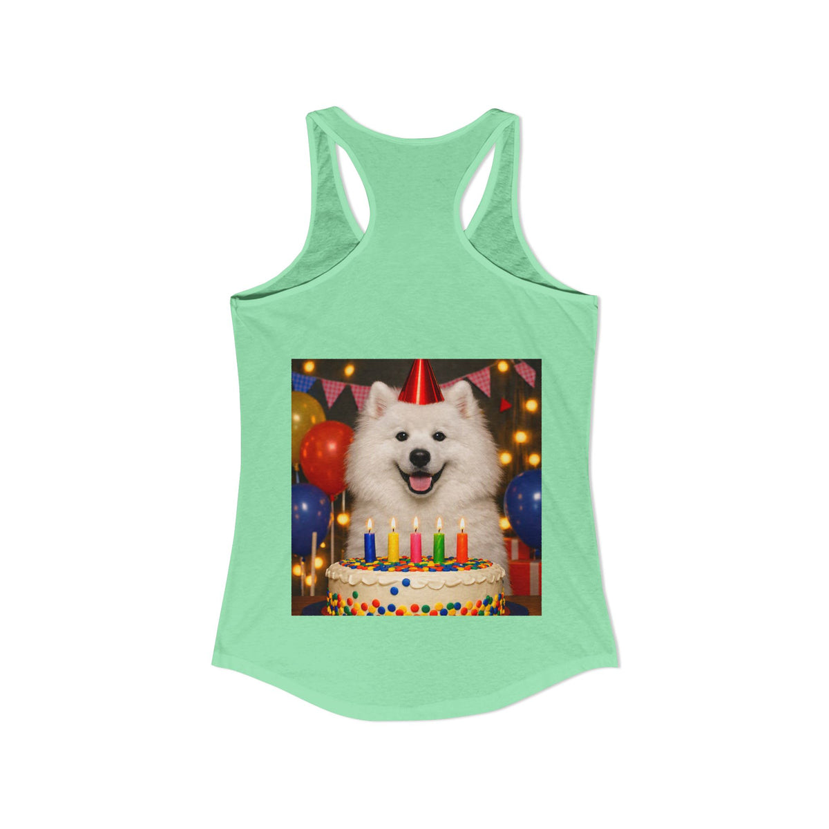 Birthday Buddy Samoyed Women's Racerback Tank