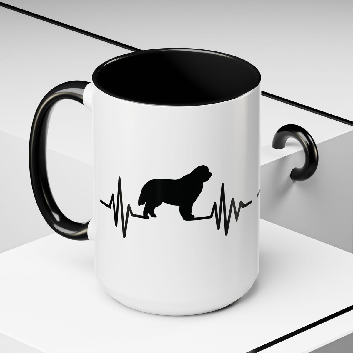 My Heart Beats For Newfies 2-Tone Coffee Mug