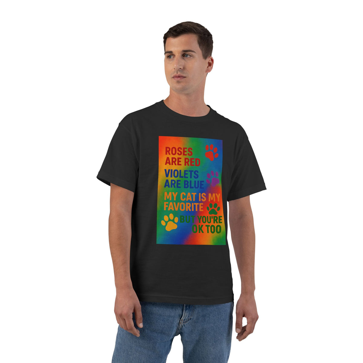 Roses Are Red Cat Men's Short-Sleeve Crewneck Tee