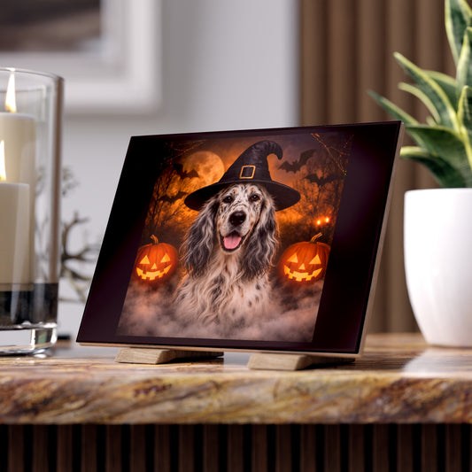 Witch Hat Pack English Setter Ceramic Photo Tile