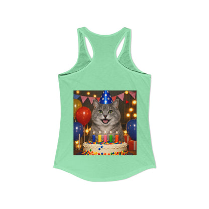 Birthday Buddy Cat Women's Racerback Tank