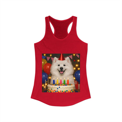 Birthday Buddy Samoyed Women's Racerback Tank