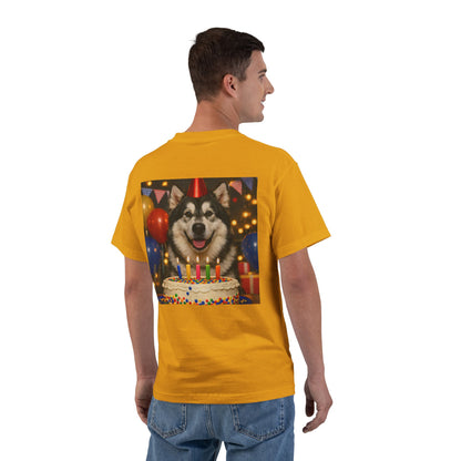 Birthday Buddy Malamute Men's Short-Sleeve Crewneck Tee