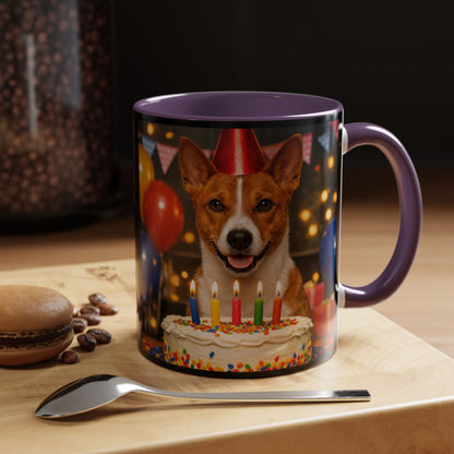 Birthday Buddy Basenji 2-Tone Coffee Mug