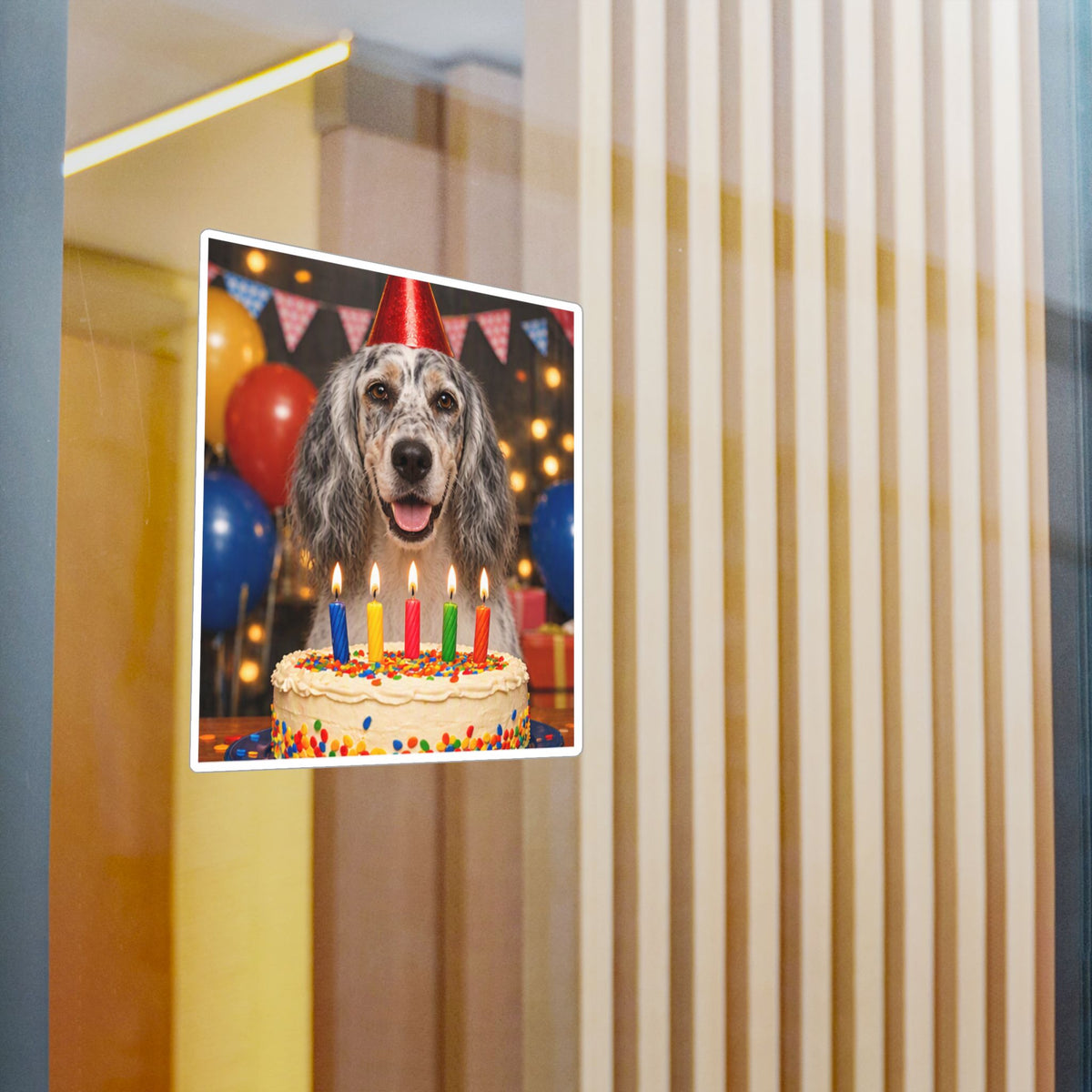 Birthday Buddy English Setter Vinyl Decal
