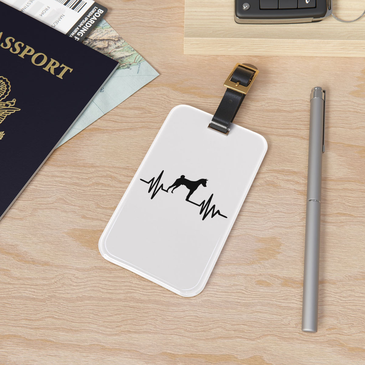 My Heart Beats For Basenjis Leather Strap Luggage Tag